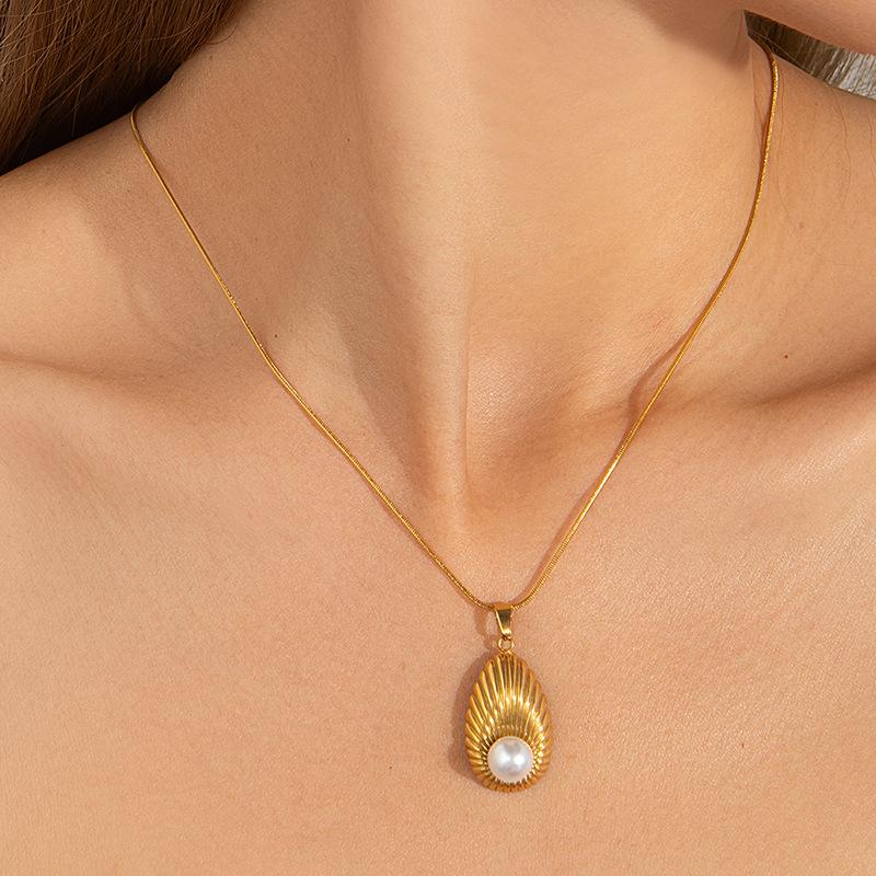 Fashion Stainless Steel Pearl Earrings For Women Geometric Irregular Metal Stud Earring Trendy Jewelry Gift