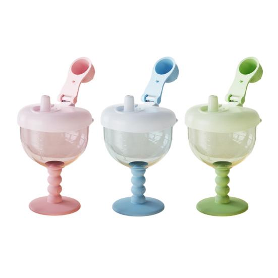 Becher mit Deckel, Strohhalm & Messmarkierungen, Auslaufsicher, Reisebecher, Kinder-Trinkbecher für Party, Geburtstag & Outdoor