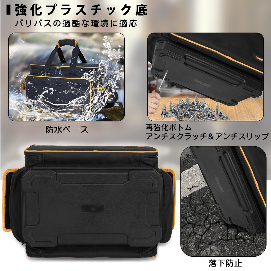 Rxakudedo Tool Bag, Tool Box, Shoulder Bag, Waterproof Soft Bottom Large Tool Organizer, Durable Tool Storage, Adjustable Shoulder Strap