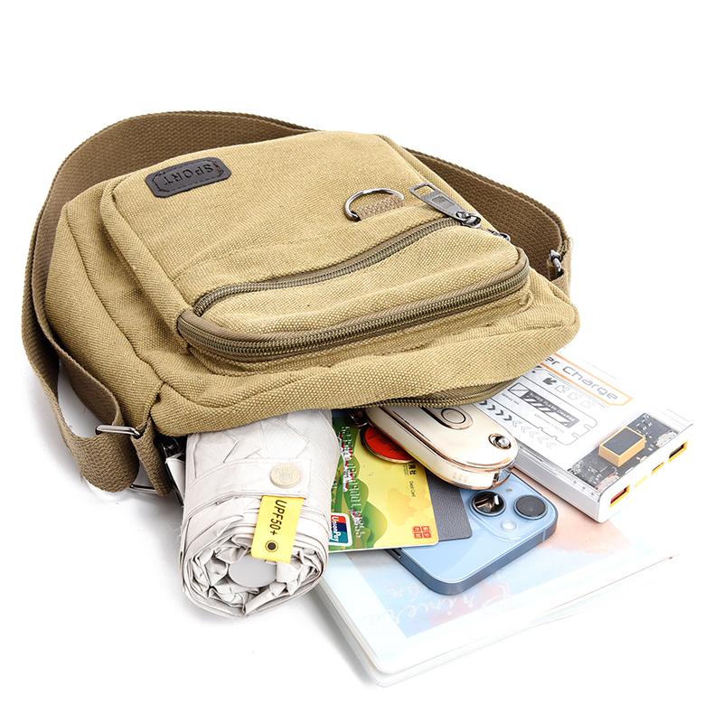 Solid Color Outdoor Travel Bag Men's Shoulder Bag Waterproof Wear-Resistant Large Capacity Crossbody Bag