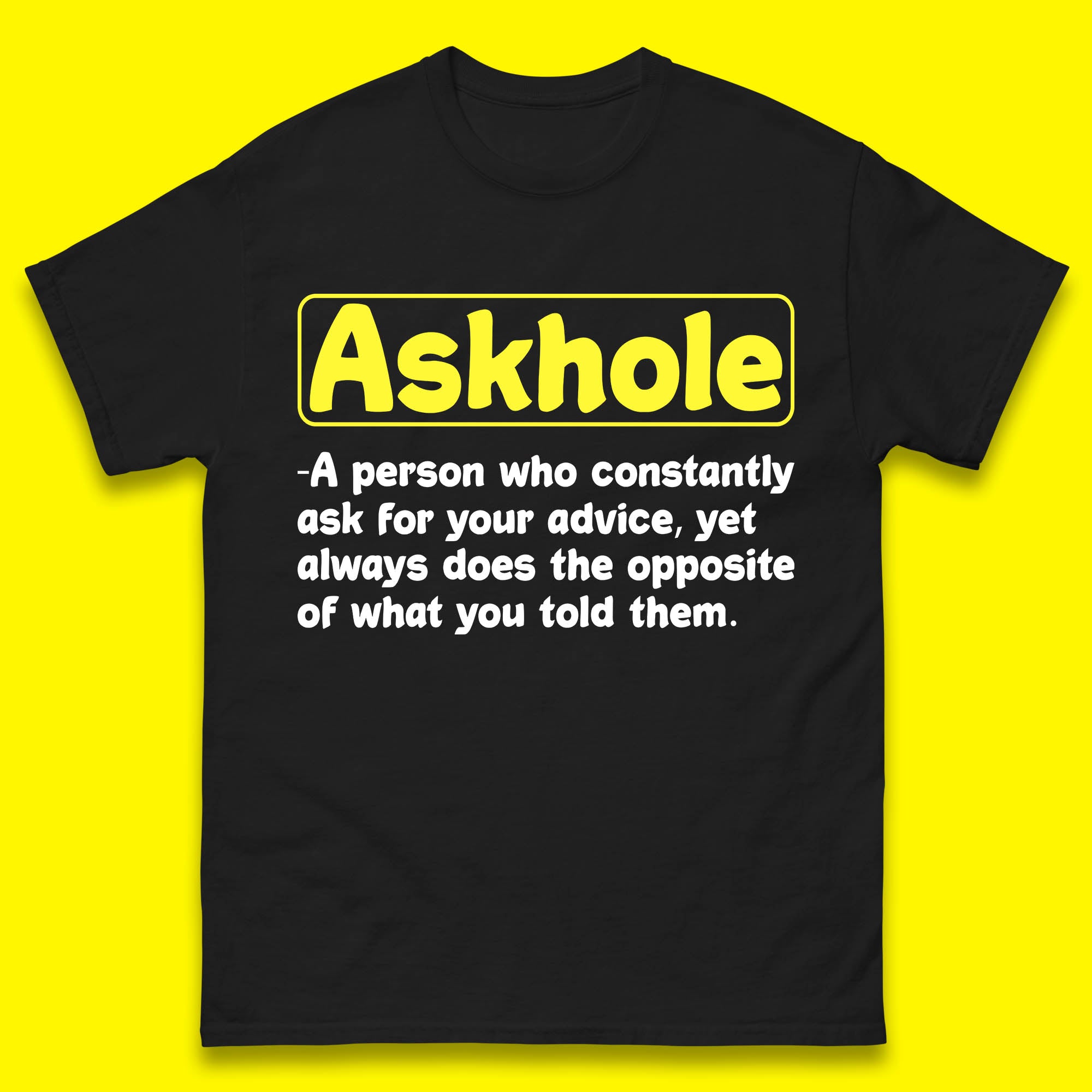 Askhole Funny Meaning Crowdsourced Dictionary Funny Sarcastic Definition Offensive Mens Tee Top L