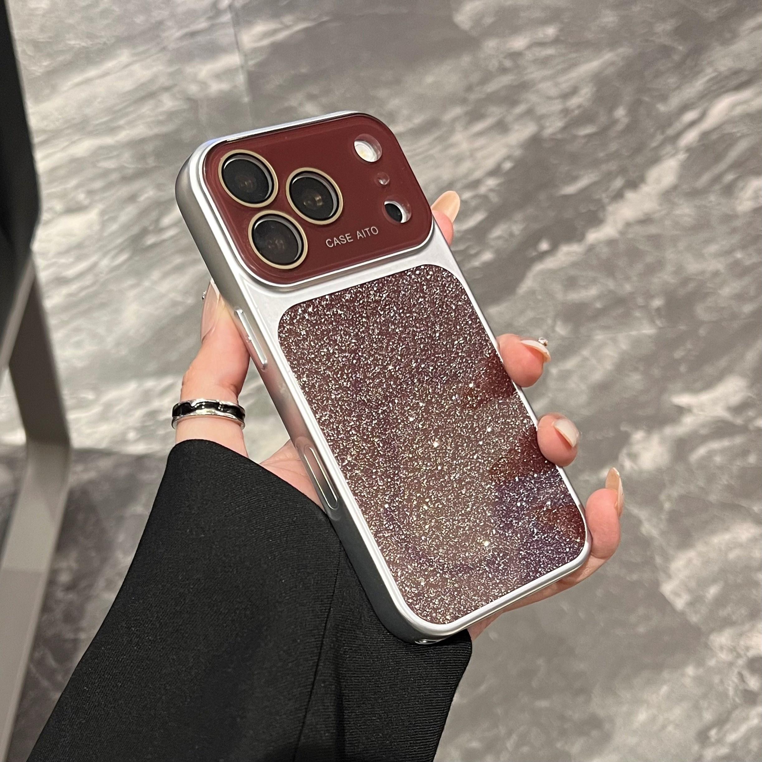 

Bling Glitter Gradient Case for Apple iPhone 17 16 15 14 13 Pro Max Matte Shockproof Glass Camera Protection Soft Bumper Cover iPhone 15