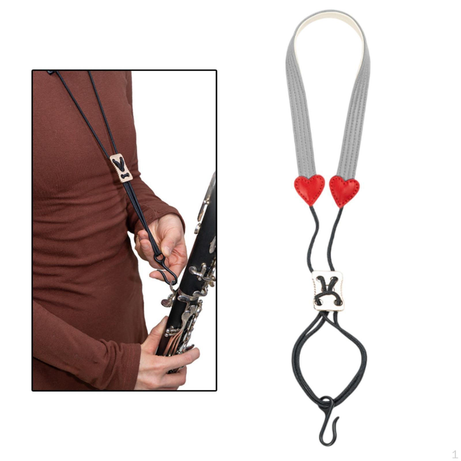 

Регулируемый ремень для кларнета на шею для духовых инструментов 44 см-58 см для всех возрастов серый