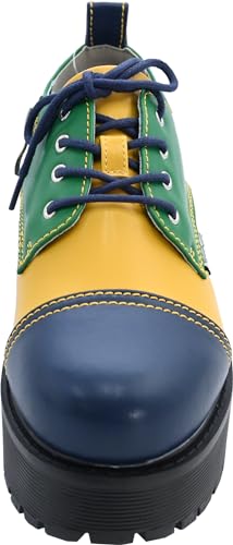 Yosuke Platform Shoes 6310007 Women's Navy Blue Combination Sizes 22.0cm-22.5cm