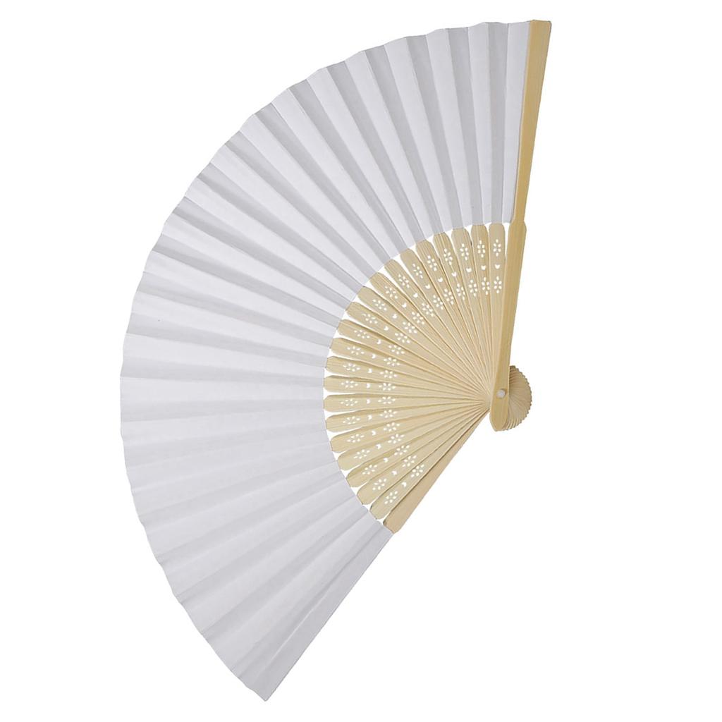 Various Colors Chinese Folding Bamboo Ribs Fan DIY Blank Paper Fan Wedding Shower Party Decor