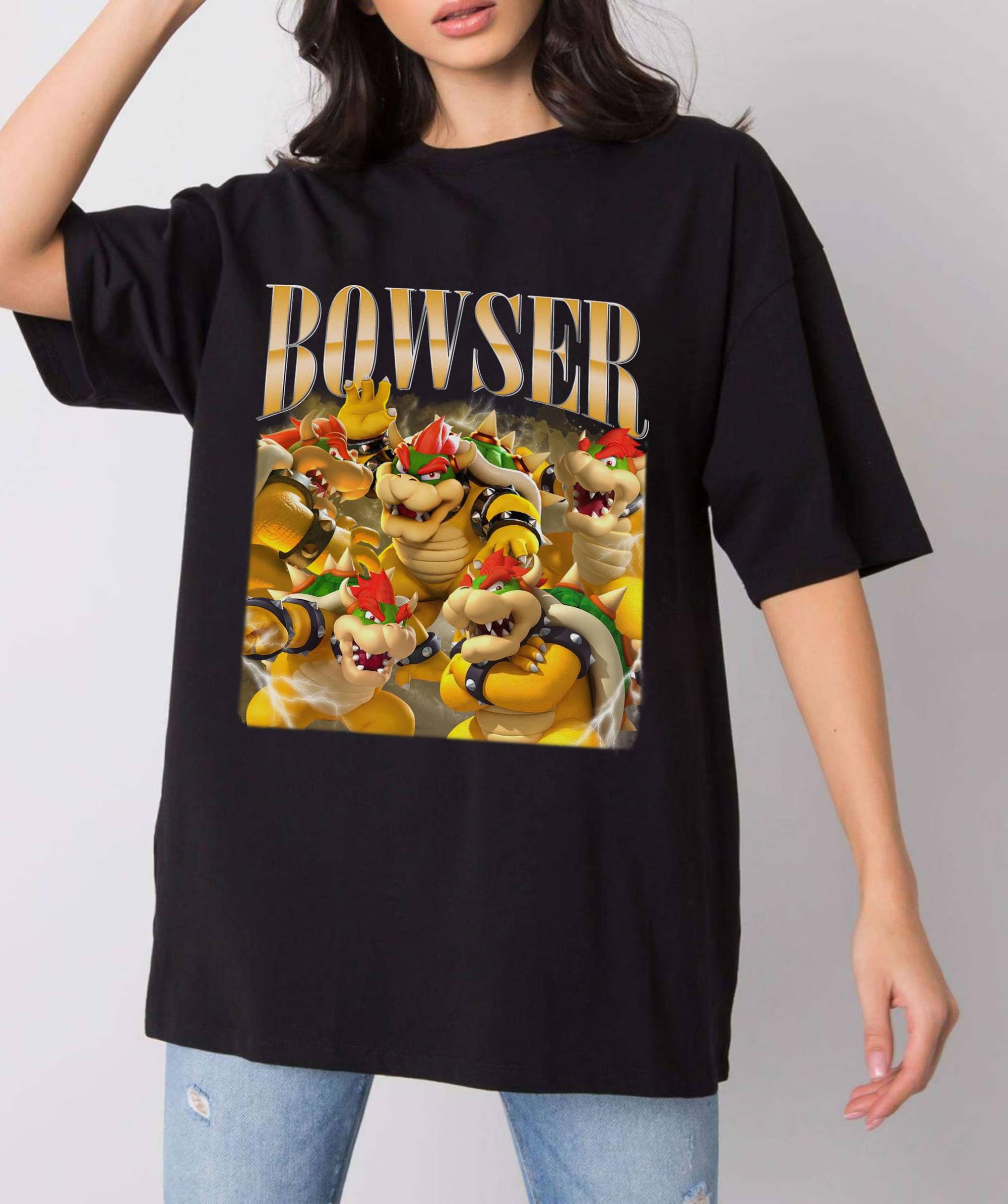 

Vintage Bowser Printed Womens Tshirt for Spring and Summer Fashion Trend Pure Cotton Top Neutral Short Sleeved Tshirt S
