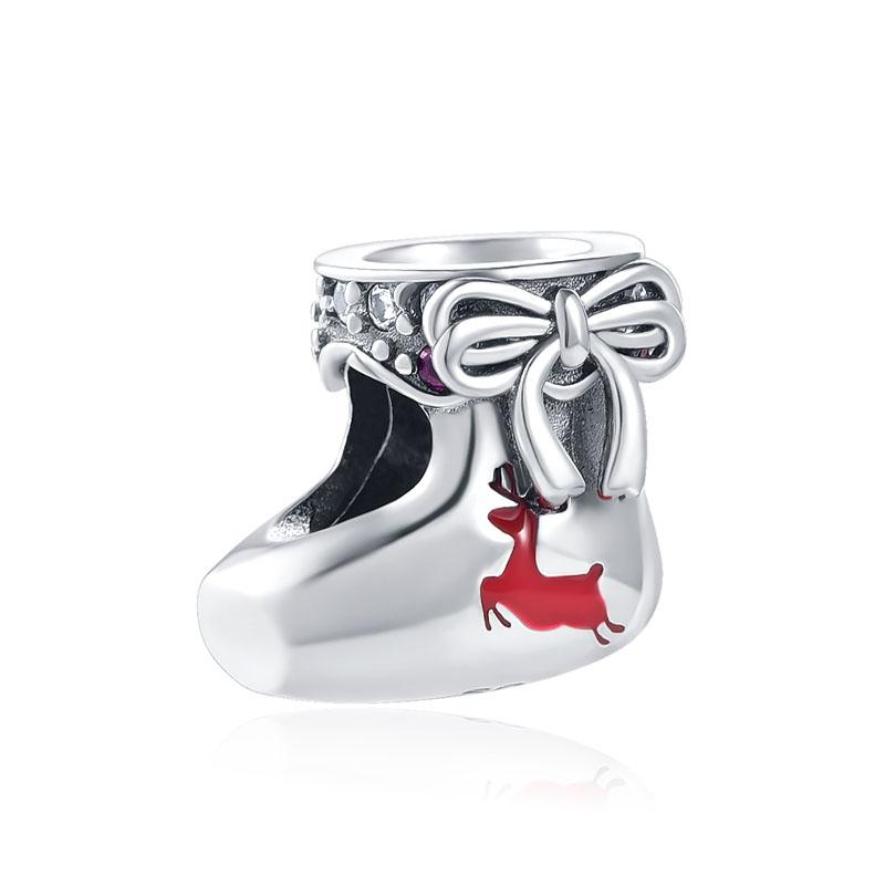 Boutique Gifts Suitable For Primitive Charm Braceletscopper Plated Christmas Santa Apple Snowman Diy Beads Accessories