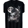 Men'S Heavy-Duty Wolf & Moon Graphic Tee | Breathable Shirt with Realistic Gray Wolf Head, All-Season Casual Outdoor T-Shirt for Hiking, Casual