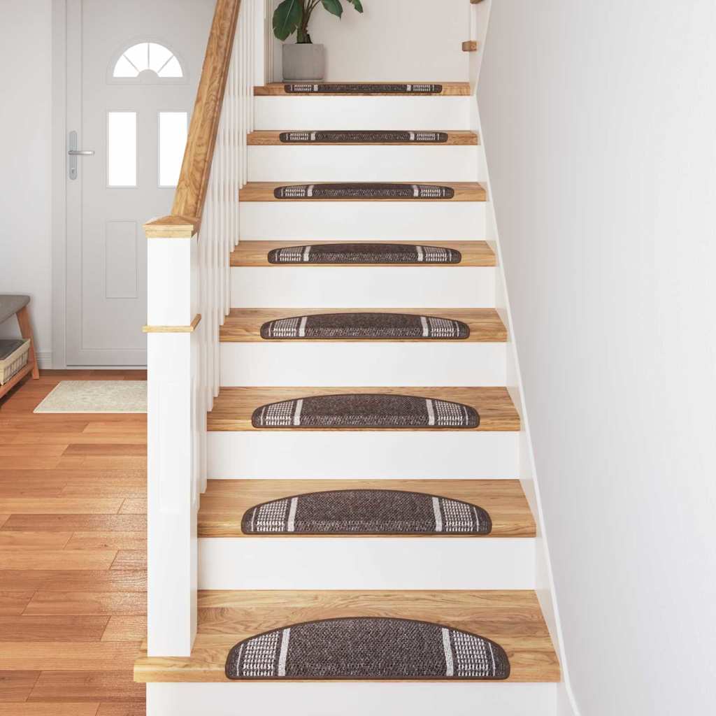 Self Adhesive Stair Treads 15 Pcs Brown 65 X 21 X 4 Cm