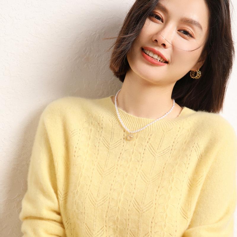 Women's Autumn and Winter Style First-line Ready-to-wear Cashmere Knitted Base Shirt Soft and Glutinous Warm Pullover Sweater