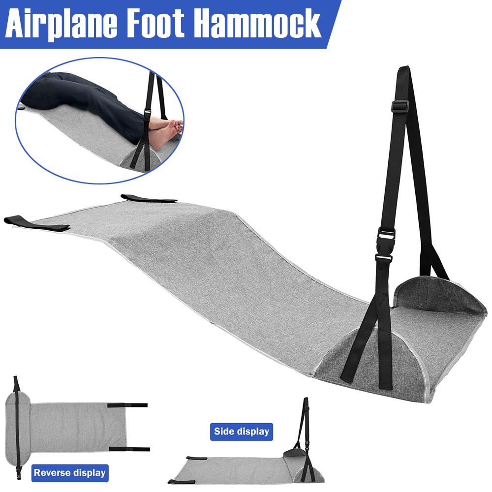 Airplane Foot Hammock Nylon Travel Foot Rest With Adjustable Strap Upgraded Comfortable Airplane Foot Sling for Travel Office