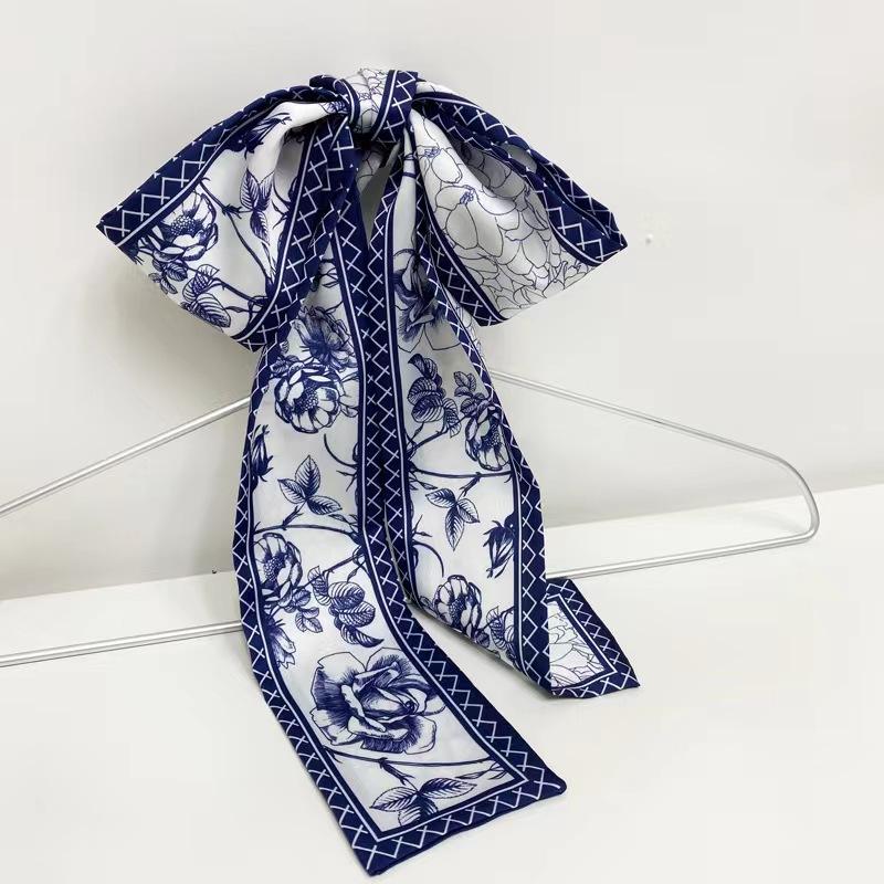 Multifunctional Flower Printed Hair Band Headwear Scarves 6.5cm*90cm