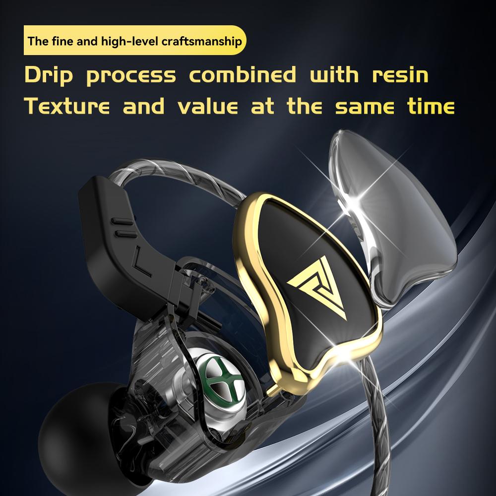 QKZ AERS Wired Earphones HIFI Heavy Bass In Ear Monitor 3.5mm AUX In-Ear Headphones With Mic Noise Cancell Sport Game Music