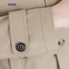 ROMON Men's Mid-Length Lapel Trench Coat
