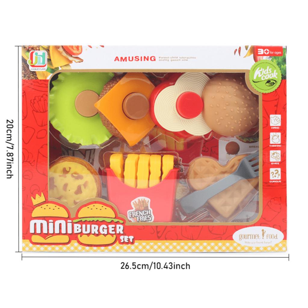 Hamburger And French Fries Pretend Play Toy Model Simulation Food, Hamburger Assembly, French Fries Storage