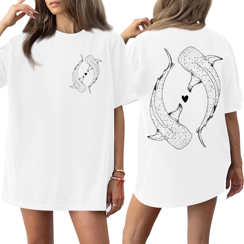 Top Tricou cu Mânecă Scurtă Imprimat cu Gât Rotund pentru Femei