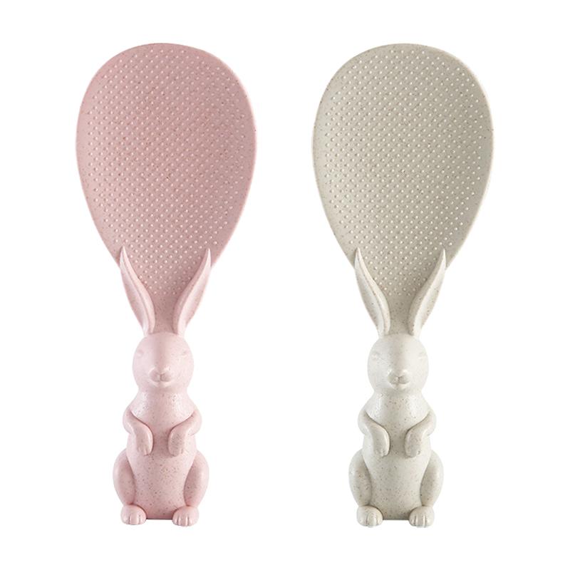 Kreativní králičí vertikální lžíce na rýži může stát králičí lopatka na rýži rýžovar lžíce na rýži nepřilnavá rýže kreslená lžíce na rýži