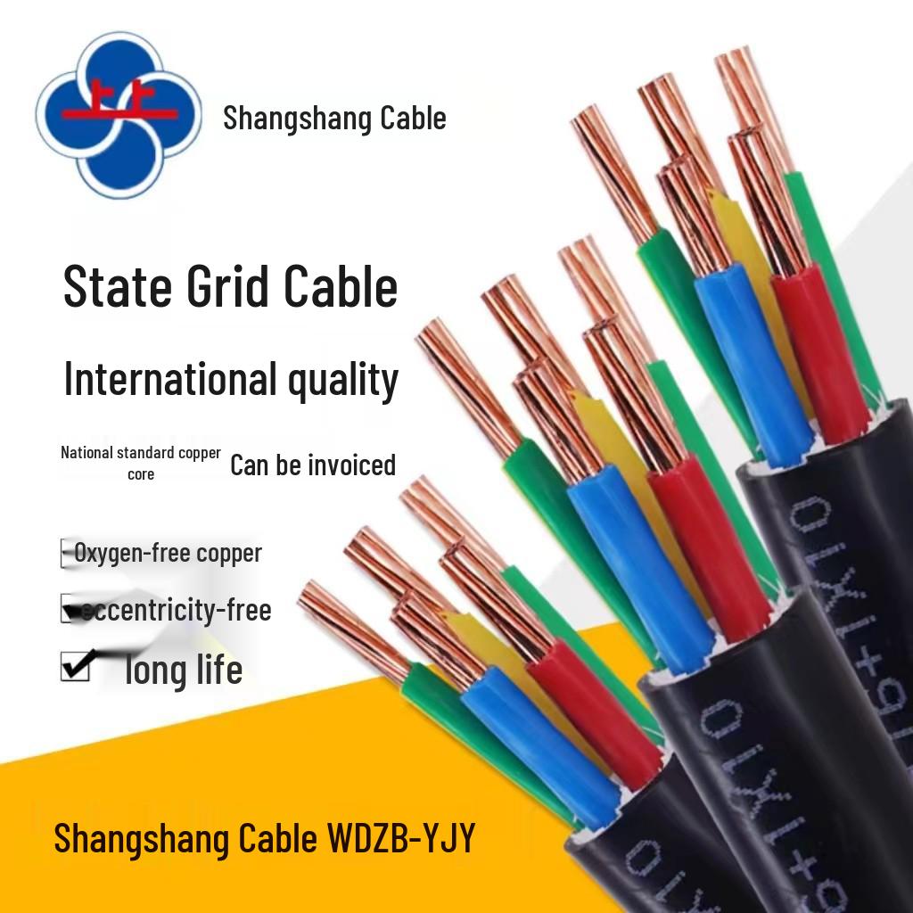 Halogen-Free Flame Retardant WDZB-YJY Copper Cable, Low Smoke, Multiple Cores (2-5), Various Sizes (2.5-10 mm²)