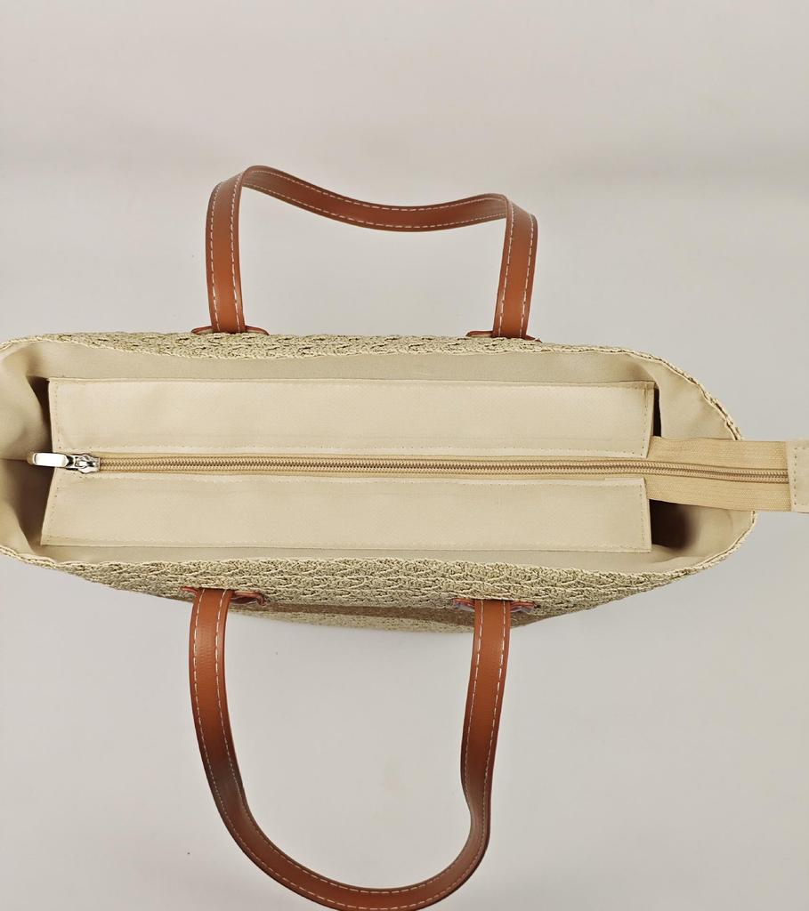 Straw Woven Tote: Beach Style, Large Capacity Shoulder Bag for Women