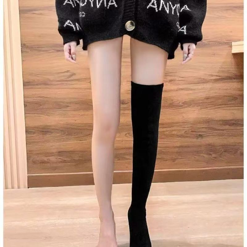 New Style Women's Winter Fashion Pointed Toe Women Long Over The Knee Boots Night Club High Heels Party Stripper Female Shoes