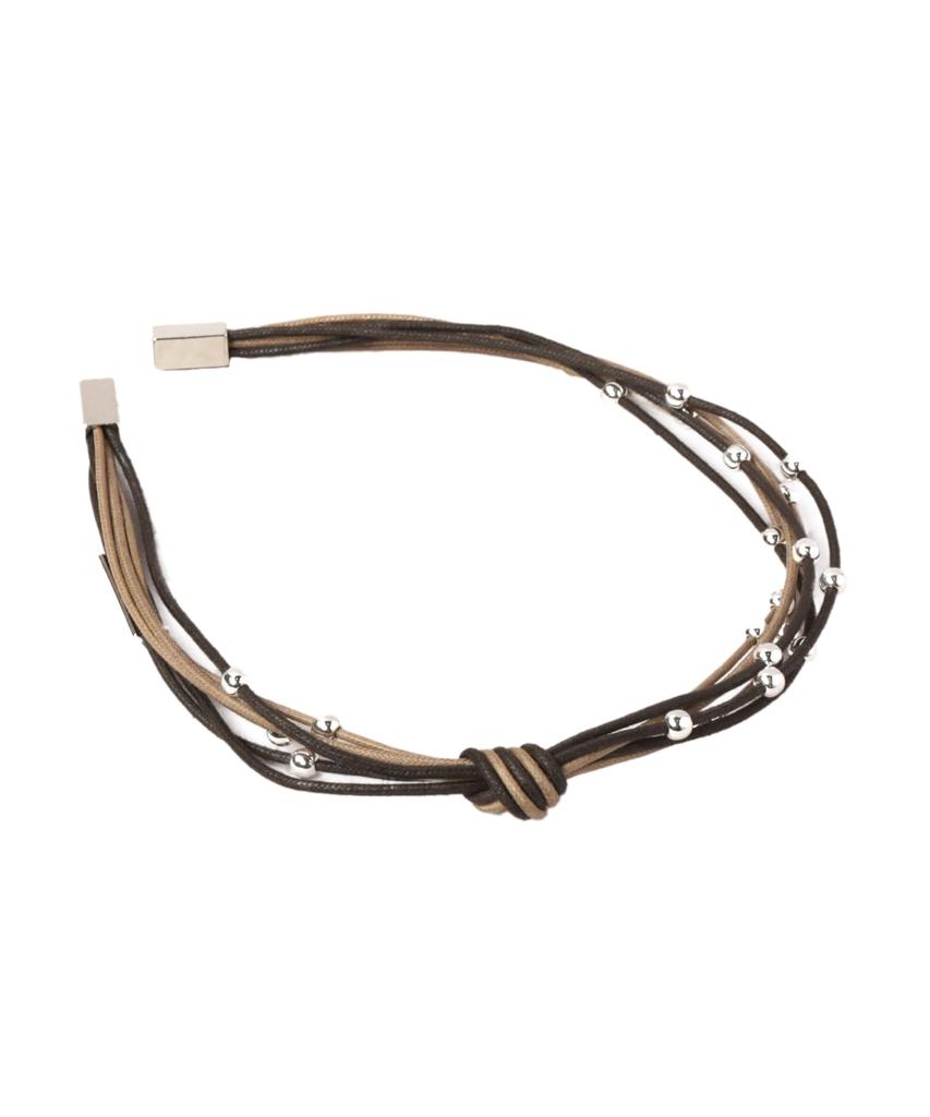 Kashira Daily Classic Pearl One Size Headband, Casual, Spring/Summer, Cotton, SHK01210, Brown,