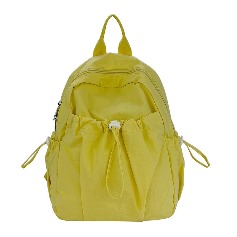 Schoolbag Solid Color Backpack Women's Travel Lightweight School Bag Women's College Students Japanese Simple Versatile Lightweight Mountaineering