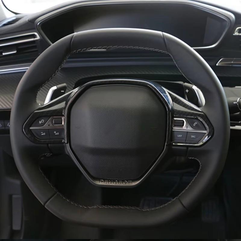 For Peugeot 3008 3008GT 5008 508 2017- ABS Chrome Steering Wheel Buttons Frame Cover Trim Decorative Car Styling Accessories