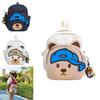 Children Cartoon Bear Backpack With Nylon Material And Curved Shoulder Straps For School Use