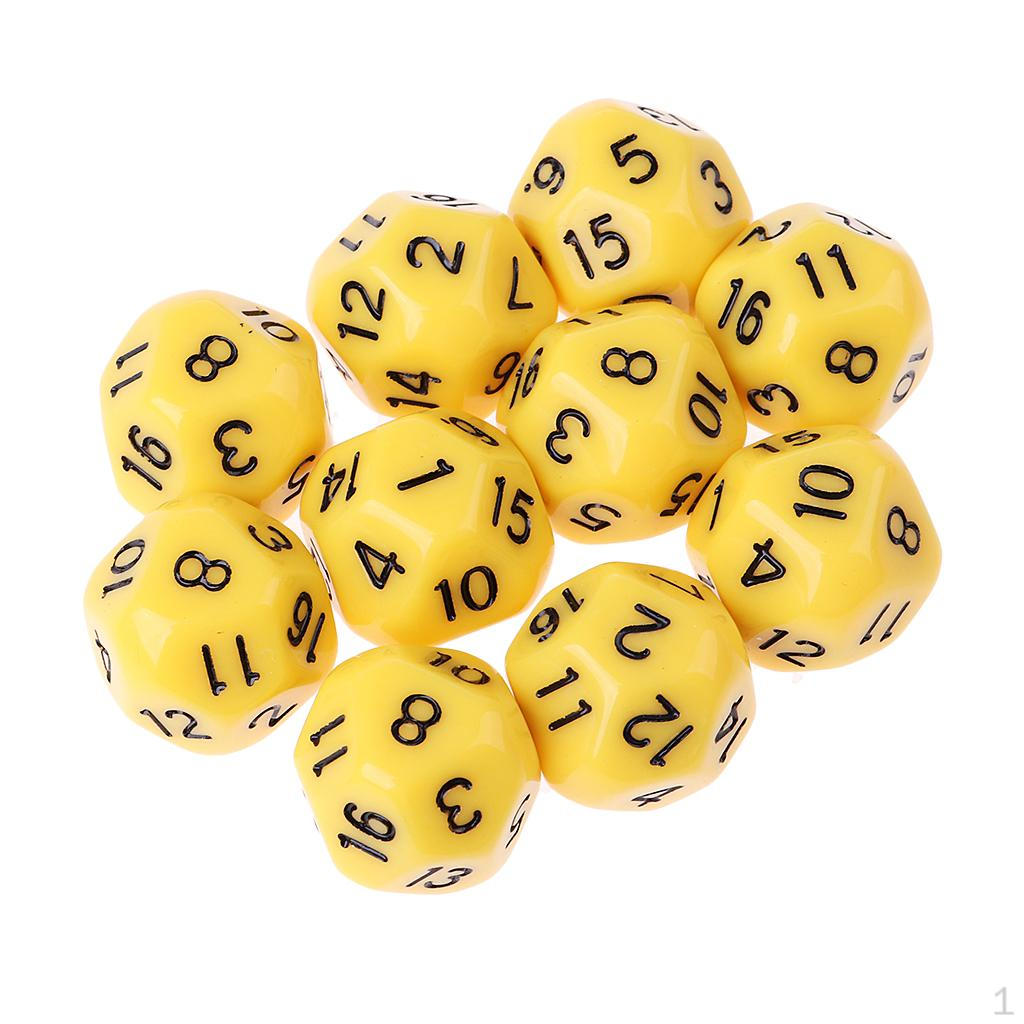 10 Pack of 16-Sided D16 Dice for Game Events