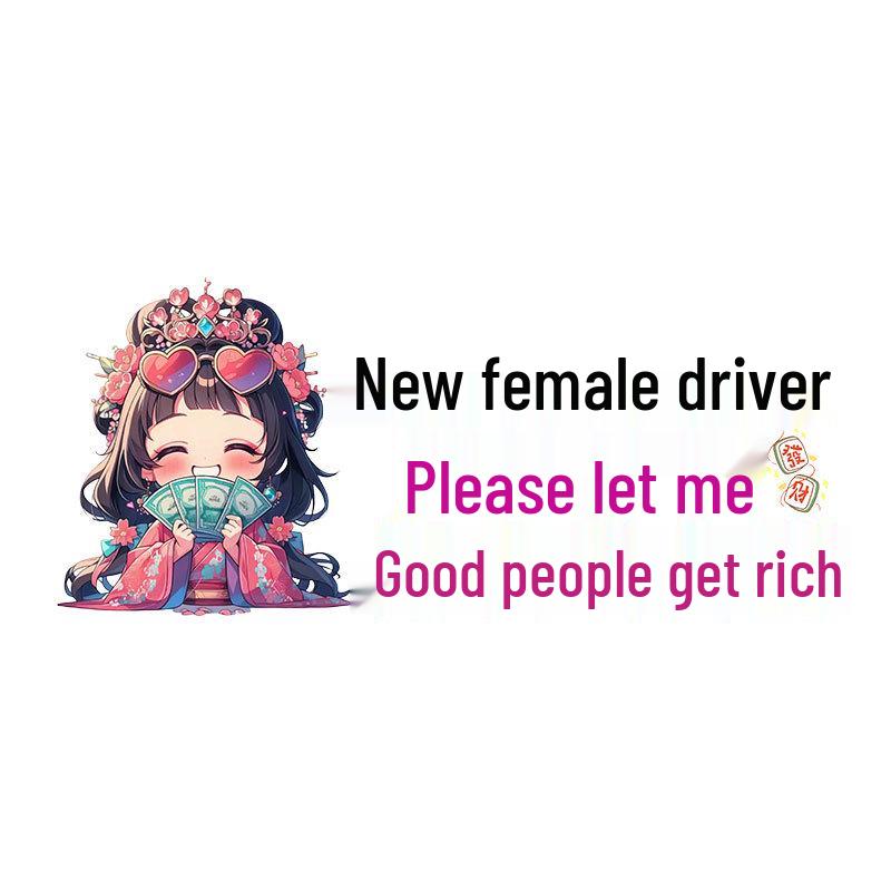 New Female Driver Warning: Please Let Me Pass – Creative Car Sticker for Rear Window