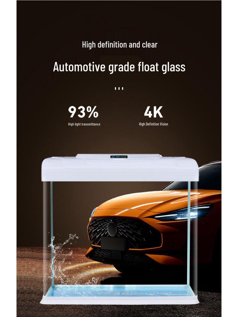 Acvariu dreptunghiular de birou 2024 - Ecologic, Schimb ușor de apă, Perfect pentru living și peștișori aurii mici