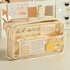 PU Leather+PVC Pencil Case Large Capacity Stationery Bag Stationery Organizer  School Office