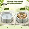 Stable Bird Cage Accessory Pumice Stone Bowl, Spill Proof Parrot Water Calcium Rich, Feeding Bowl Food Dish, Feeder for Cockatiel Conure Parakeet Claw