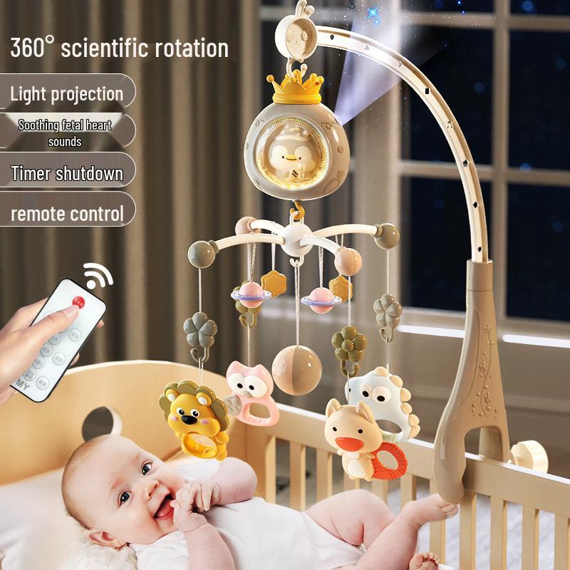 Rotating Baby Stroller Rattle: Musical Bedside Hanging Toy for Newborns