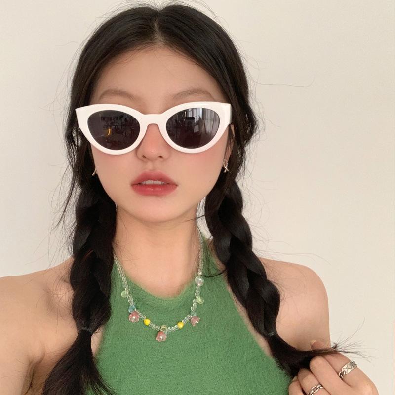 Green Frame Brown Sunglasses For Women'S High-End Sense Of Tide, Big Face And Thin Sunglasses -