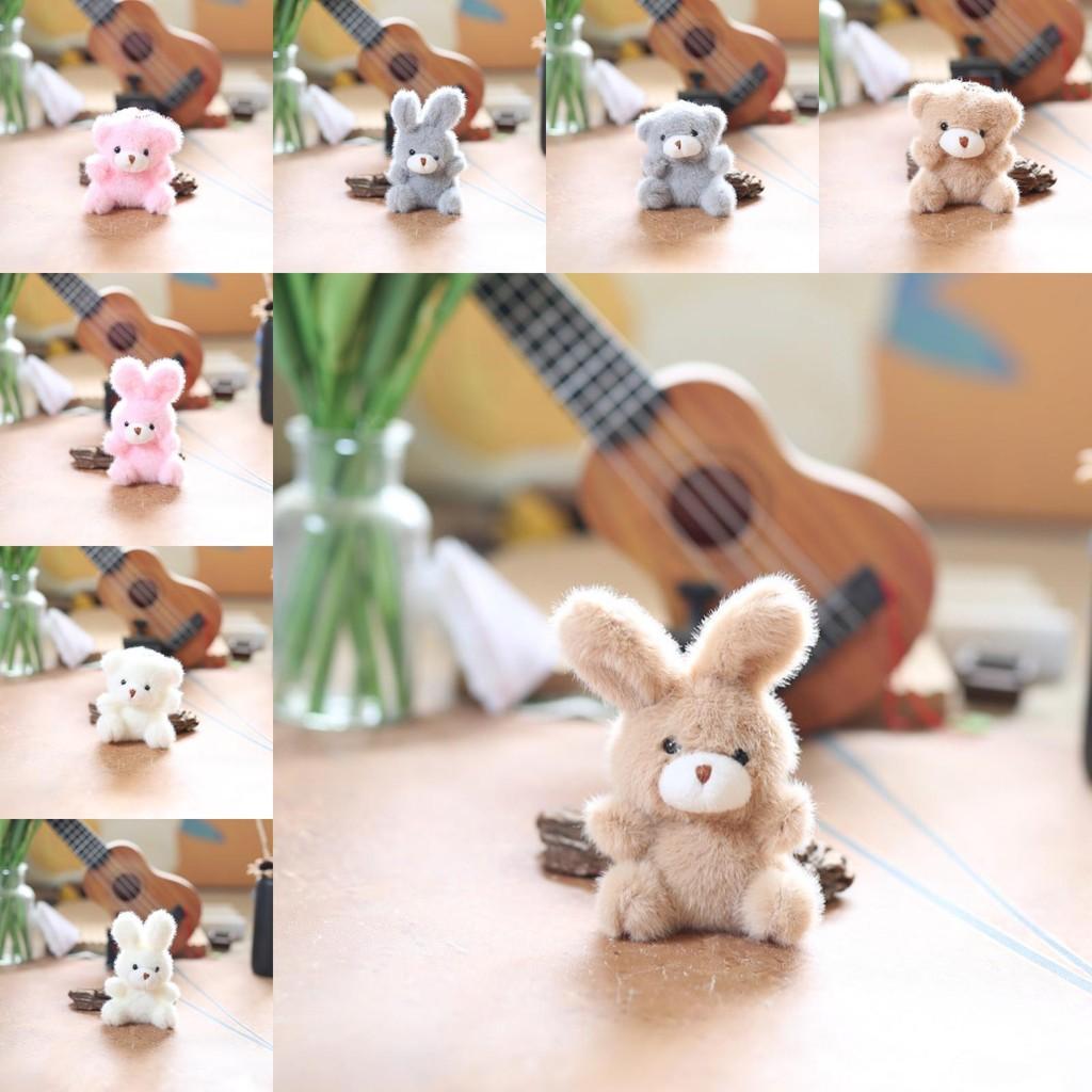 Rabbit Bear Cute Bunny Plush Keychain Pp Cotton Kids Adults Decoration Backpack