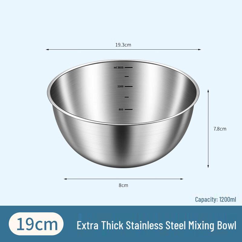 ZISIZ Food Grade Thickened Enamel-Coated Salad Bowl