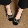 Krazing Pot Sheep Suede Spring Summer Size 41 Thick Low Heels Women Square Toe Slip on Shallow Leopard Pumps