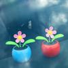 1PC Car Ornament Cartoon Car Jewelry Car Solar Swing Sunflower Plastic Decoration Car Supplies Female