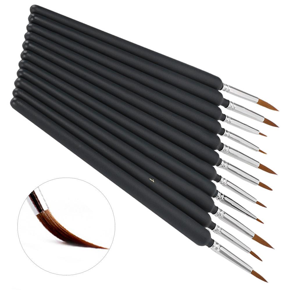 11pcs Painting Brush Weasel Hair Stroke Edge Drawing Tool Art Supplies for Watercolor Gouache Oil