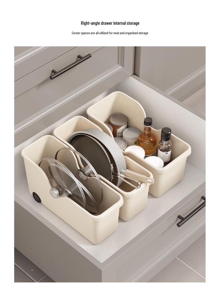 Japanese Kitchen Storage Box with Wheels - Under Sink Utensil and Miscellaneous Organizer