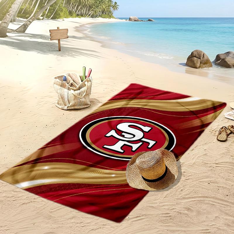 Asciugamano da Spiaggia Stampa San Francisco 49ers Morbido Portatile Asciugatura Rapida?Asciugamano Asciutto Per Piscina Vacanza Estiva Sport all'Aperto