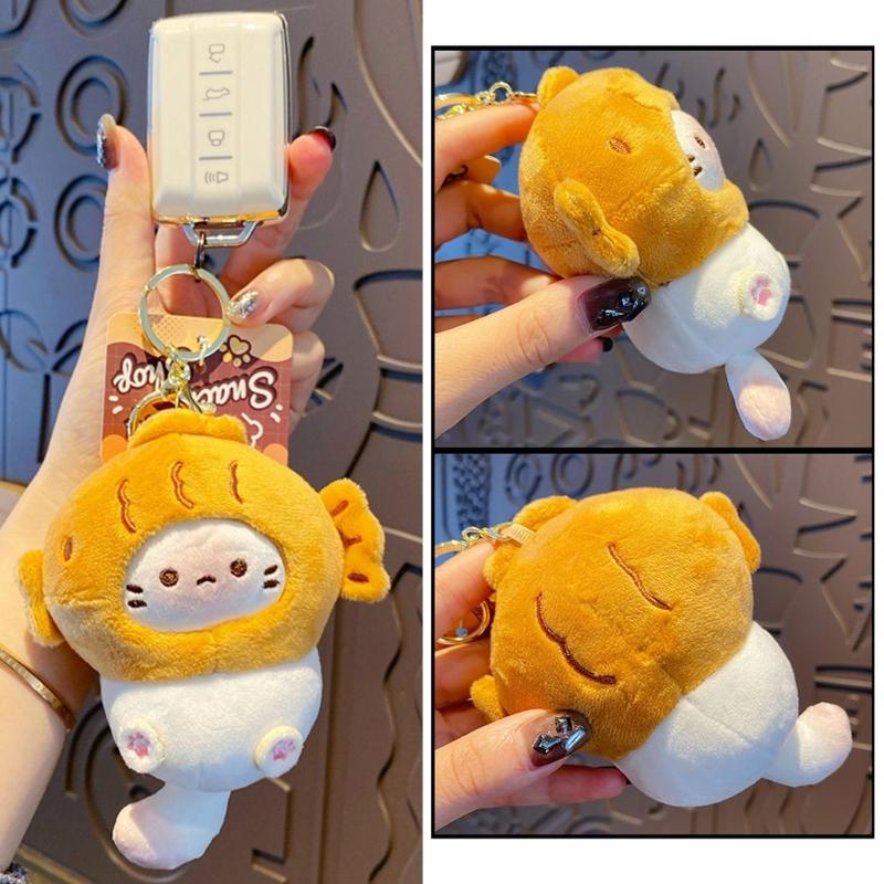 Soft Plush Cats Doll Keychain Lovely Doll Charm Colorful Keychain Accessory Suitable for Girls and Adults Present