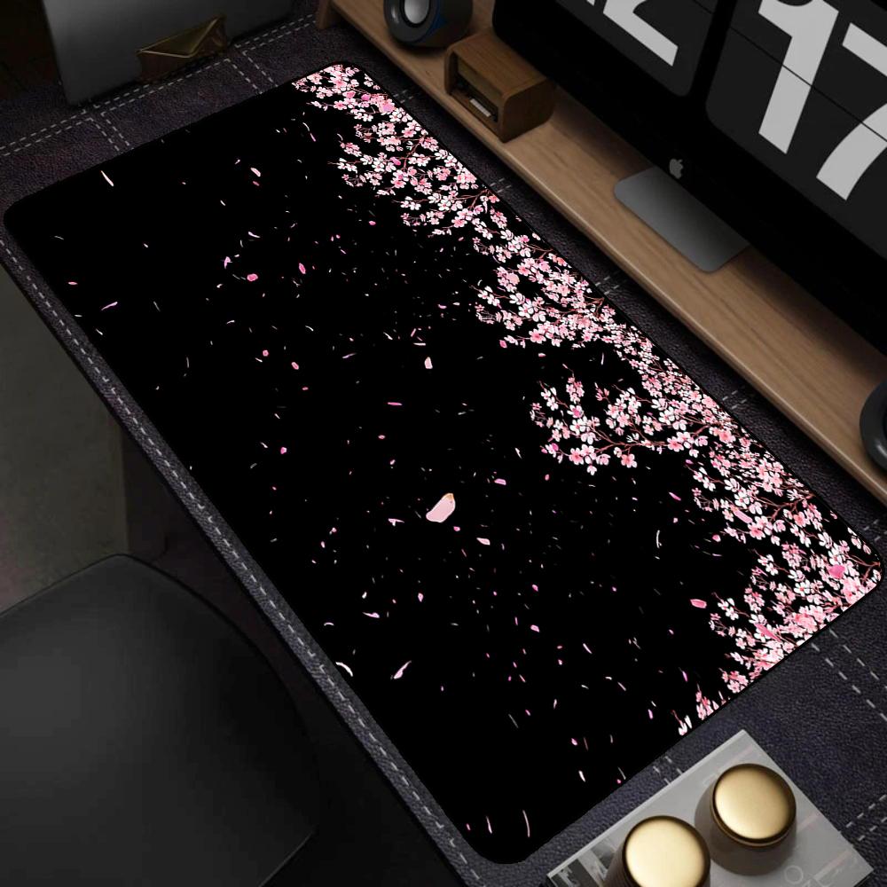 White Sakura Deskmat Japan Cherry Blossom MousePad Office Gaming Mouse Pad Keyboard Pad Non-Slip Office Carpet Laptop Mouse Mats