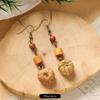 Retro Handmade Plant Fruit Earrings Pine Cone Literature and Art Chinese Medicine Dried Fruit Niche Creative Earrings Women