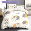 Nyanko Sensei Pattern Bedding,Quilt Set Quilt Cover Pillowcase Home Birthday Gift (1 * duvet cover + 2 * pillowcase, without core)