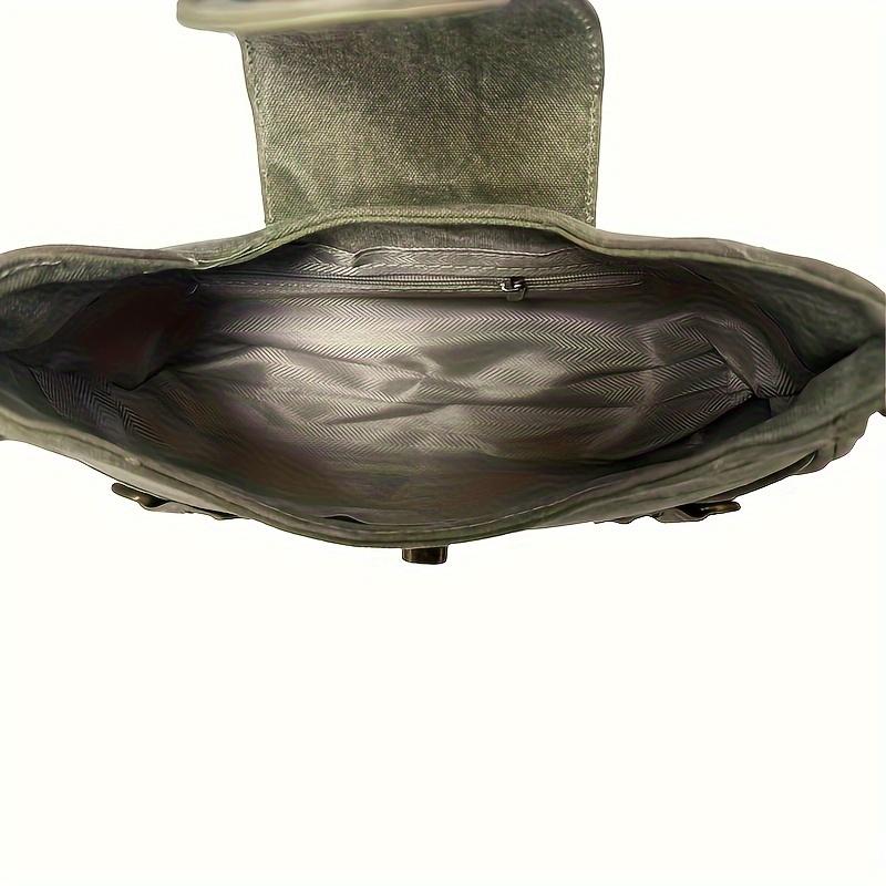 Вінтажна полотняна сумка з півмісяцем - Міцний плечовий ремінь - Просторий повсякденний гаманець під пахвами