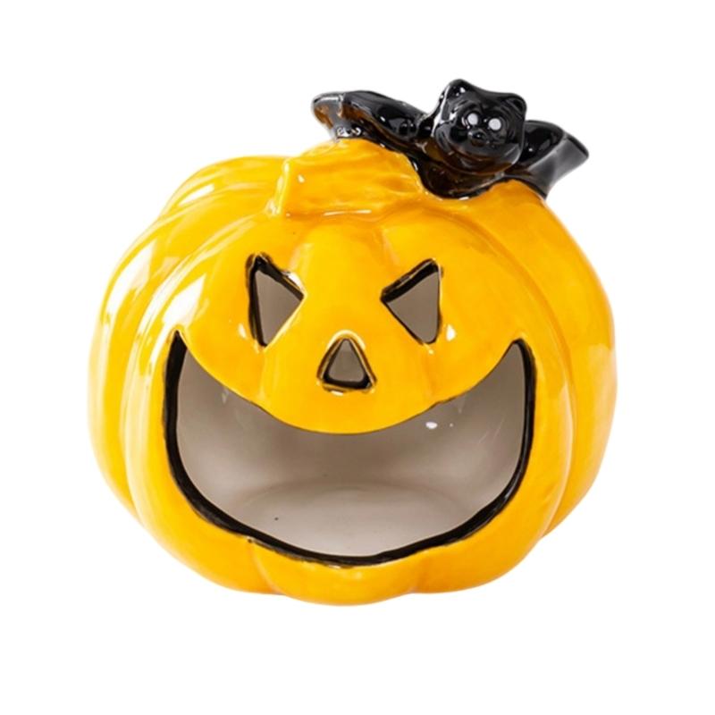Halloween Candle Holders Tealight Votive Candle Holders with Grimaces,Pumpkin Lanterns Decorative Halloween Centerpieces