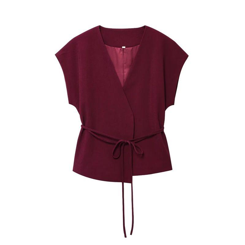 Kaslead New Arrival Women's Fashion Style Blended Double Breasted Vest Casual Pants 8056586 2365586