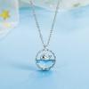 Boho Whale Pendant Necklace Blue Crystal Sweater Chain New Sea Whale Necklace  Girls